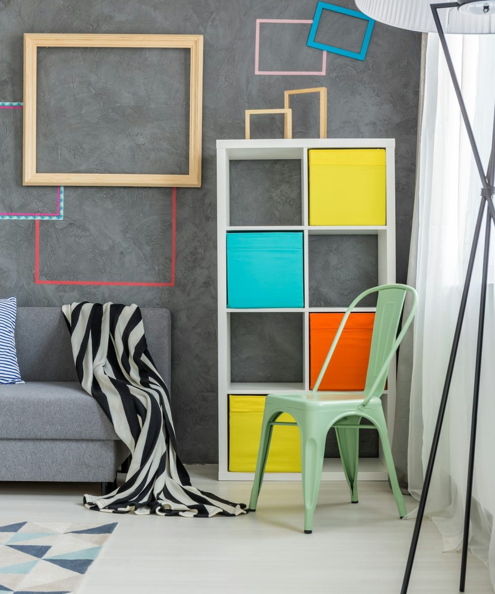 Colored furniture in the room