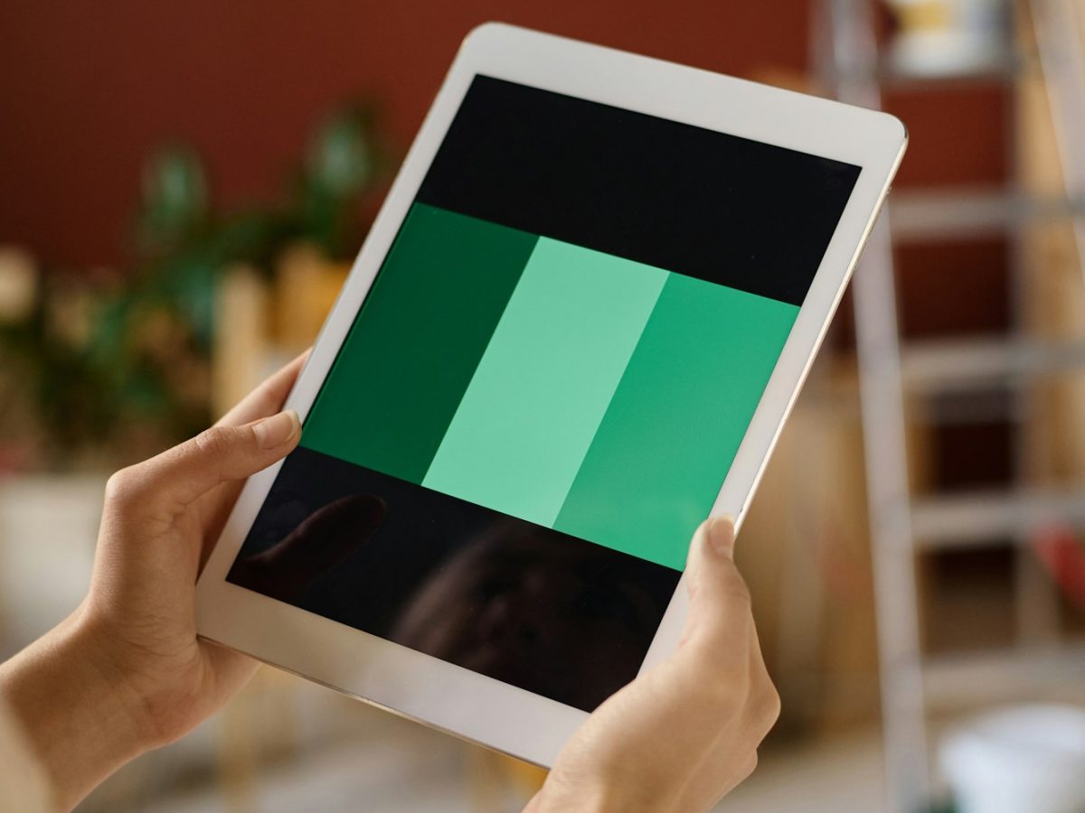 Woman choosing color for design Woman choosing color for design